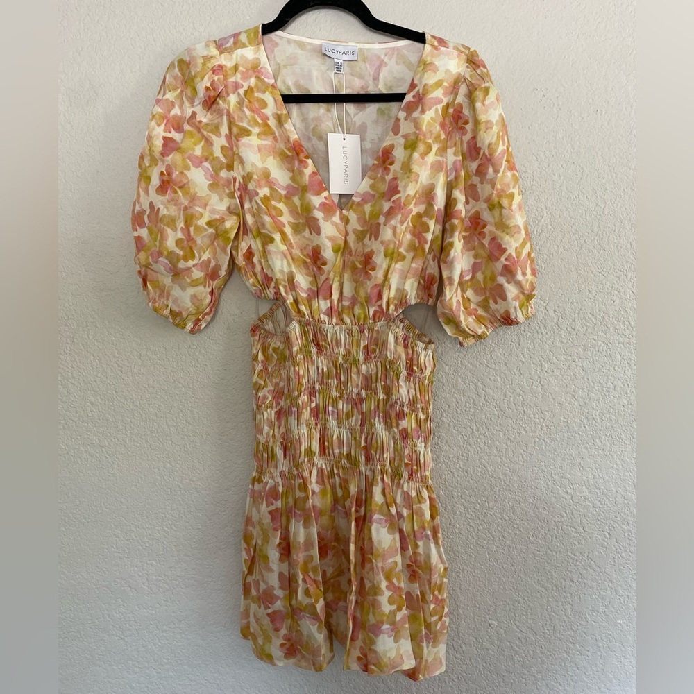 Lucy Paris Floral Midi Dress - Pink and Orange‎